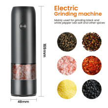 Electric Automatic Mill Pepper and Salt Grinder USB Charging Spice Salt Pepper Grinder Adjustable Coarseness Mill(White)