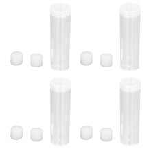 10 Pack Plastic Coin Storage Tubes Clear Round 25mm / 0.98in with Sponge