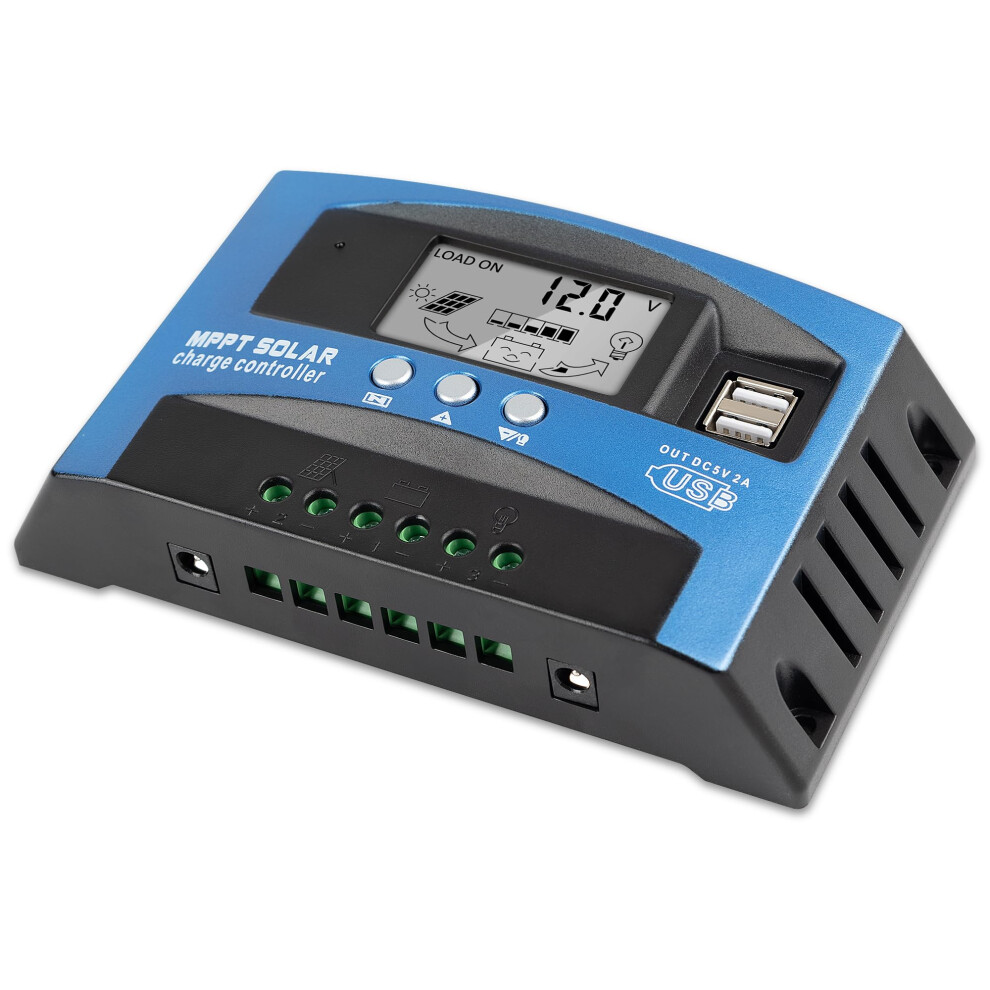 100A Mppt Solar Charge Controller 12V 24V Efficiency With Lcd Dual Usb For Leadacid Lithium 9455672109239
