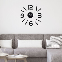 3D Oggettistica per La Casa Quartz Diy Orologi da Parete Orologio Horloge Orologio da Soggiorno Moda Acrilico Adesivi con Specchio Nero