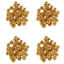 200 Pezzi Rose di Seta Clip di Cerimonia Nuziale Artificiale Decorazione di Cerimonia Nuziale Capolino (Dorato)