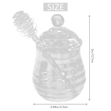 Transparant Glazen Honingpot met Deksel Honingpot met , Helder, 9 Ounces