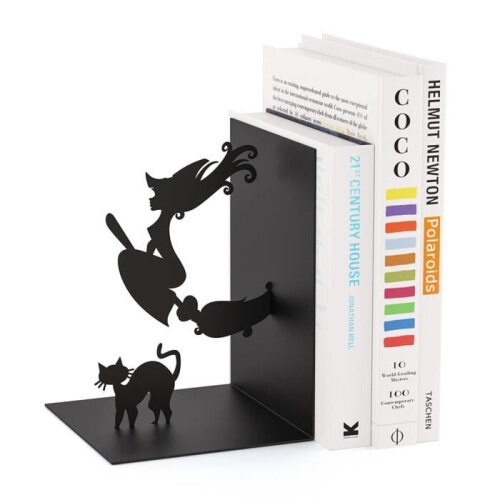 Porta-libri Magic Colore nero a forma di strega Metallo 17 cm