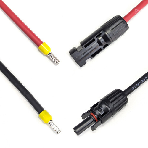 10AWG Solar Panel Extension Cable 10FT with Ferrule Terminals for OffGrid Charge Controller 1
