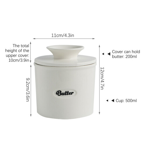 Large 1211cm Ceramic Butter Keeper, Eco-Friendly, 900g Capacity 1