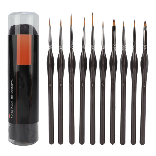 Detail Paint Brushes Set 5 Sizes Nylon Wool High Absorption, Easy Cleaning 1