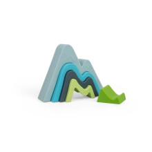 Brinquedo educativo - BIGJIGS - Empilhador de Montanha Montessori - Silicone não tóxico - 5 peças multicoloridas - A partir de 12 meses