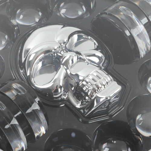 7in Motorcycle Skull Headlight 30W White Waterproof LED Universal 2