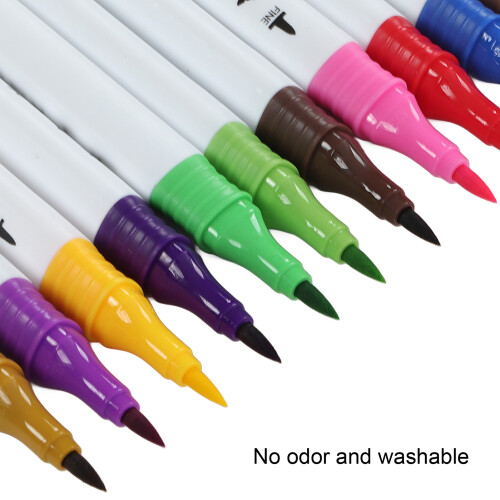24 Pcs Water-Based Triangular Hand-Painted Markers Double Head for Art & Design 1