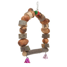 Natural Wood Parrot Swing Toy for Parakeets & Lovebirds, Apple & Hickory