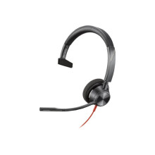 Fone de ouvido monoaural HP Poly Blackwire 3310 Microsoft Teams certificado USB-C + adaptador USB-C/A