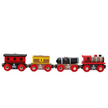 Treni Pirati - BigJigs - Modello in legno - Garage - Stazione - Aeroporto - Porto - Casa - Edificio