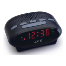 FM-Radiowecker mit Schlummerfunktion und Doppelalarm, Schwarz