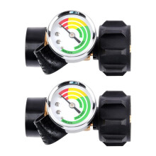 2PCS Inline Propane Tank Gauge with Color Coded Dial for Grill Heater BBQ Camping Leak Detection