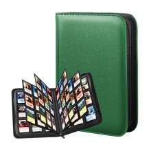 Fashionable PU Leather Collection Book With 9 Display-Green