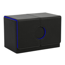 PU Leather Trading Card Deck Box with Magnetic Lid, Dual Compartments, Removable Dice Tray