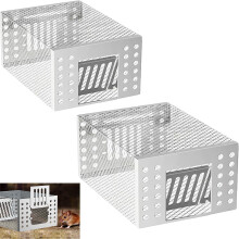 Humane Stainless Steel Mouse Trap with Automatic OneWay Door, Reusable Indoor Outdoor NoKill Capture (3)