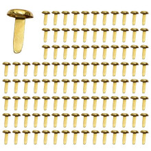 4X 1/2 Inch Brass Paper Fasteners, Paper Fasteners for Handicraft Projects, Decorative DIY Supplies, 8x14 mm (Gold)