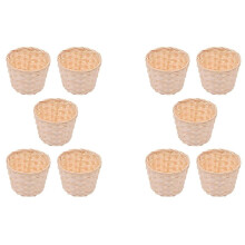 10 Pezzi Cestini Intrecciati Senza Manici per Bomboniere Decorazioni Artigianali Adatti per Varie Occasioni (7,5 X 6 Cm)