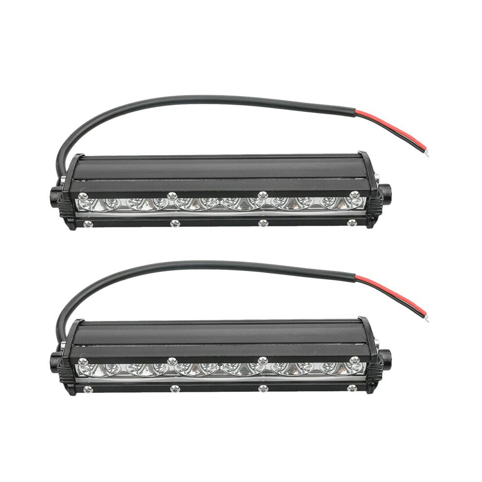2Pcs 7Inch 1800Lm 18W Waterproof Spot Flood Combo Ultra-Slim Single Row Off Road Led Bar Light 6032767150579