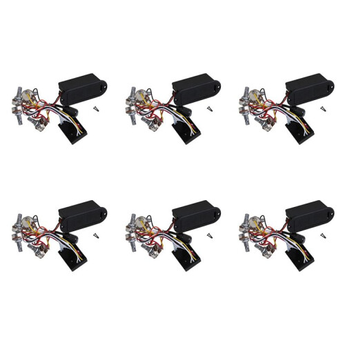 6X 2-Bands Aktiv Basgitarr EQ Equalizer Preamp Circuit Pickup Svart