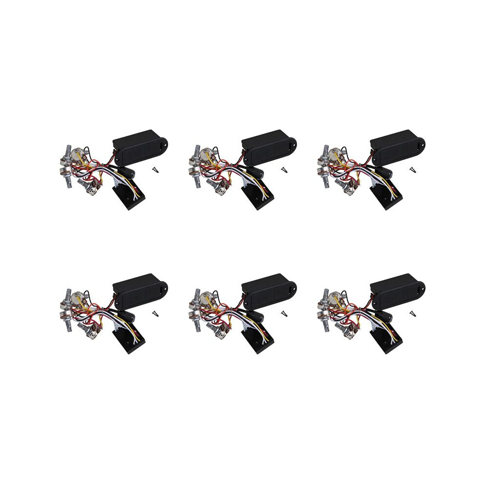 6X 2 Band Active Bass Guitar Eq Equalizer Preamp Circuit Pickup Black 6032371603690