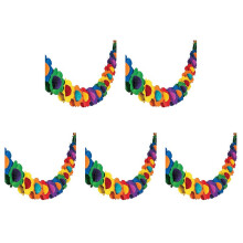 5X Paper Garland Decorations,Mexican Banner Hibiscus Garland Flower Banner Tropical Paper Flowers Luau Party Decorations