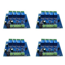 4X Modbus RTU 4-VäGs ReläModul 7-24V ReläModulomkopplare RS485/TTL In- och UtgåNg med Antireversskydd