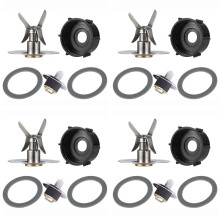 Replacement Part for Blender 4Pcs Blade & 4Pcs Blender Jar Base & 8 Pcs Gasket Seals & 4Pcs Square Drive