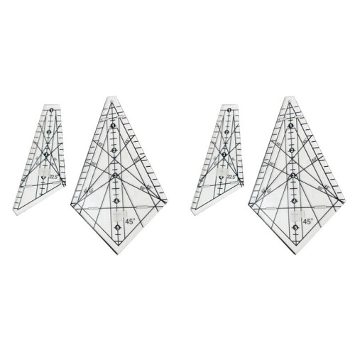 2X Acrylic Sewing Patchwork Ruler Squedge 22.5/45 Sewing Template Ruler Patchwork Quilting Ruler DIY