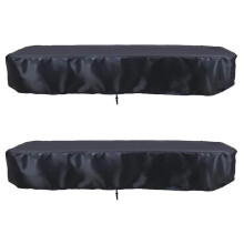 2X Capa de Mesa de Bilhar 8 PéS com CordãO DuráVel Capa de Mesa ImpermeáVel para Mesa Retangular, Preta