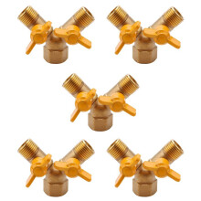 5X Adaptateur de Robinet à 2 Voies, 1/2 Pouce, Adaptateur de Robinet D'Arrosage et SéParateur de Tuyau D'ExtéRieur