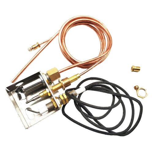 Fire Pit Ignition Kit with Adjustable Flame Control, Durable Brass Outdoor Camping Replacement Parts