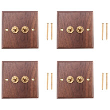 4X American Industrial Style Light Socket, Solid Wood Brass Toggle Plate, Antique Home Stay (2)