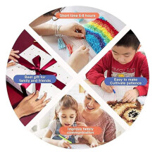 2X Hook Rug Kits DIY Crochet Yarn Rugs Hooking Kit with Color Preprinted Pattern Design for Adults Kids(Cat)