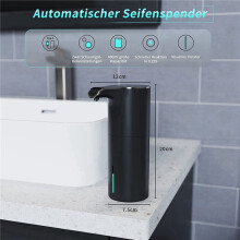 3X Automatische Zeepdispenser Zwart, Schuimzeepdispenser Oplaadbare Contactloze Automatische Zeepdispenser voor Badkamer