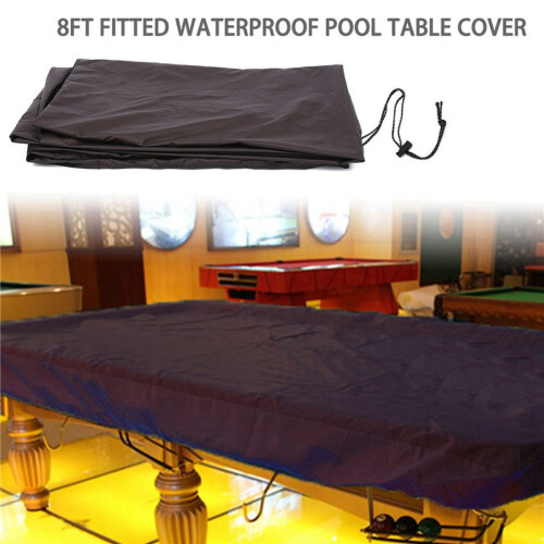 2X 8Ft Billiard Pool Table Cover with Drawstring Durable Waterproof Table Cover for Rectangle Table, Black 2