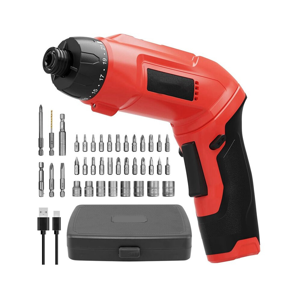 Electric Screwdriver - 7.1N.m Cordless Screwdriver Rechargeable With 38Pcs Bits,3.6V Pivoting Handle Power Screwdriver 4711724334079