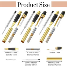 12-Pack Woodturning Pen Kit, Including 7mm Slim Pens with Refills and Blanks, for Lathe Turning, Kit for DIY Crafts. B