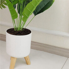 3X Modern Plant Pots with Wooden Legs Holder Bedroom Living Room Floor Standing Potted Flower Pot-B