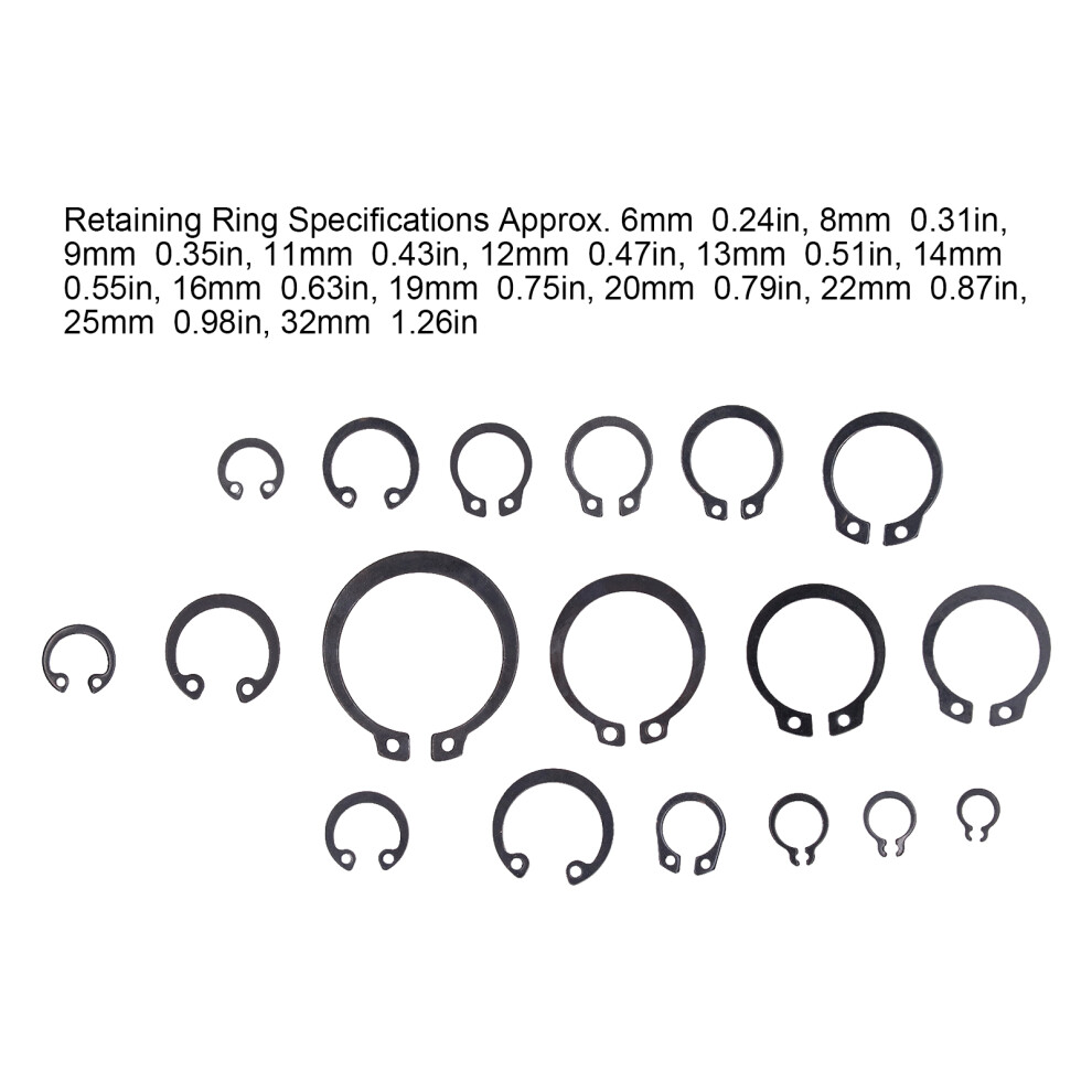 225 Pcs C Clip Circlip Retaining Ring Kit