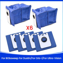6PCS Vacuum Dust Bags for BObsweep for Dustin/for Orb-I/for Ultra-Vision Robot Vacuum Cleaner Parts Dust Bag