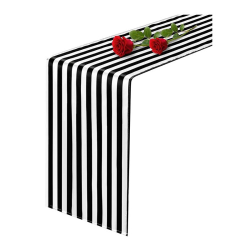 20 Pack Table Runner Polyester Table Decor Classic Black and White Striped Table Runner Modern Elegant Design 1