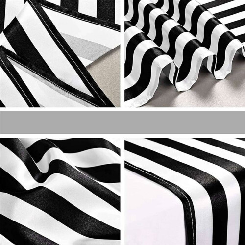 20 Pack Table Runner Polyester Table Decor Classic Black and White Striped Table Runner Modern Elegant Design 2