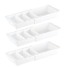 Lot de 3 Bacs de Rangement Extensibles pour Tiroirs, Plateau de Rangement Suspendu et Réglable en Profondeur, Extensible de 29 à 46 cm (11,4 à 18,1