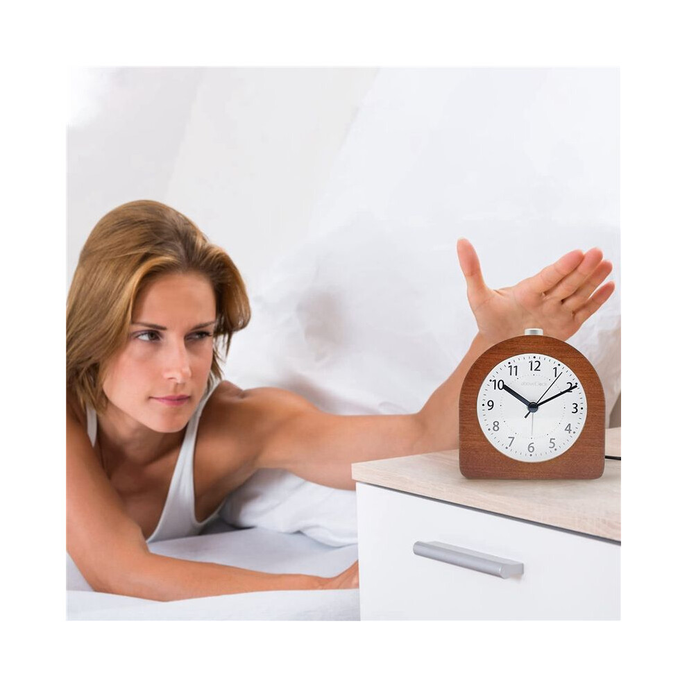 2X Alarm Clock Without Ticking Retro Wooden Alarm Clock With Dial Alarm Quiet Table Clock With Snooze Function A Light