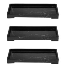 3X Vanity Tray Black Bathroom Vanity Countertops Toilet Tank Storage Tray, New Home Marble Stone Vanity Tray for Closets