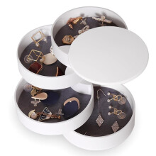 Sieradenorganizer, 5-Laags Draaibare Reisetui met Deksel voor Armbanden en Ringen, Cadeau voor Vrouwen en Tienermeisjes