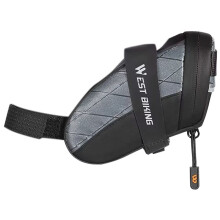 WEST BIKING Bicycle Saddle Bag 0.3L Waterproof Reflective Bicycle Tail Bag Portable Tools Bag MTB Road Bike Accessories