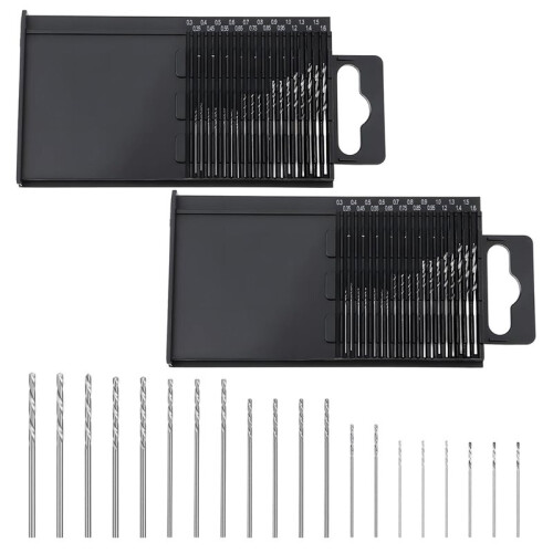 40 PCS  Micro Drill Bit Set 0.3-1.6mm for Precise Crafts and DIY Projects